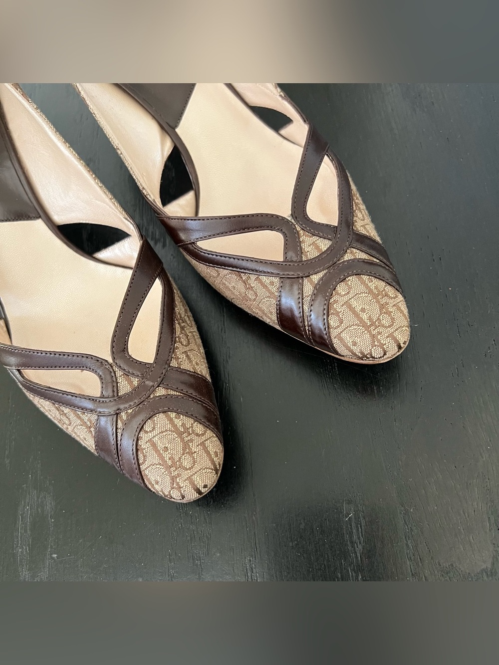 🖤EUC🖤 CHRISTIAN DIOR Strappy Escarpin Kitten Heels - Picture 3 of 13